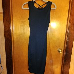 Criss cross back body con dress